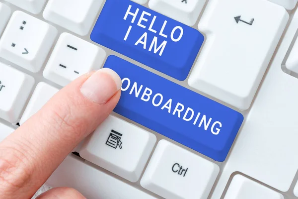 Inspiración Mostrando Signo Hello Onboarding Enfoque Empresarial Proceso Integración Nuevo — Foto de Stock