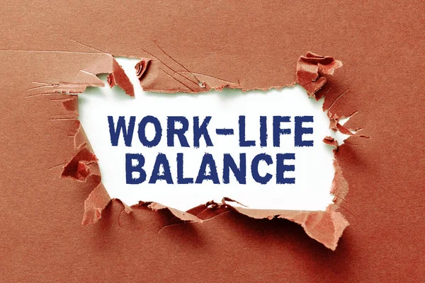 Sinal Texto Mostrando Equilíbrio Vida Trabalho Tempo Foto Conceitual Alocado — Fotografia de Stock