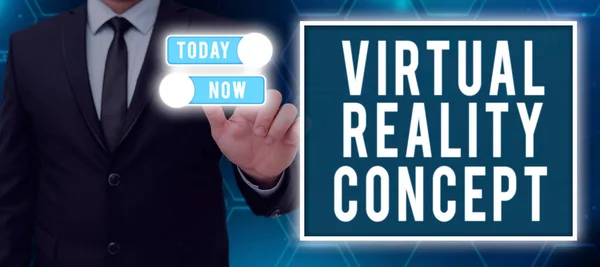 Escribir Mostrando Texto Virtual Reality Concept Internet Concept Futuristic Artificial —  Fotos de Stock