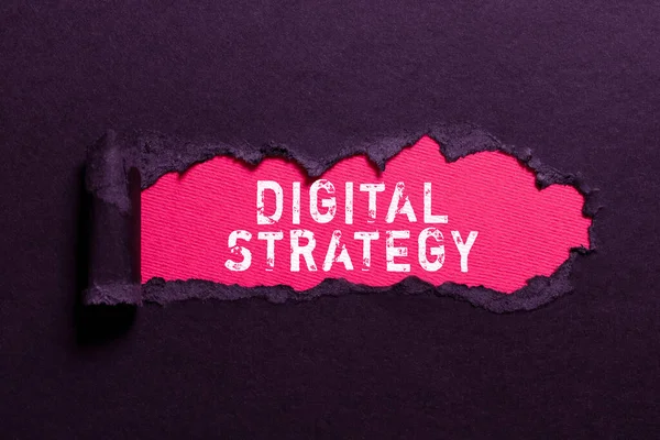 Exibição Conceitual Estratégia Digital Plano Vitrine Negócios Para Maximizar Benefícios — Fotografia de Stock
