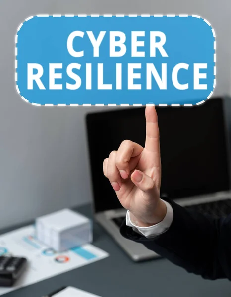 Escribir Mostrando Texto Cyber Resilience Medición Concepto Negocio Bien Que —  Fotos de Stock