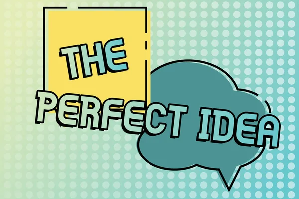 Έννοια Λεζάντα Perfect Idea Business Showcase Εξαιρετική Σκέψη Πρόταση Χωρίς — Φωτογραφία Αρχείου