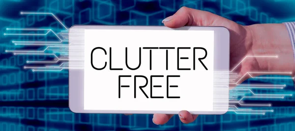 Текстовий Підпис Представляє Clutter Free Інтернет Концепція Добре Організував Організував — стокове фото