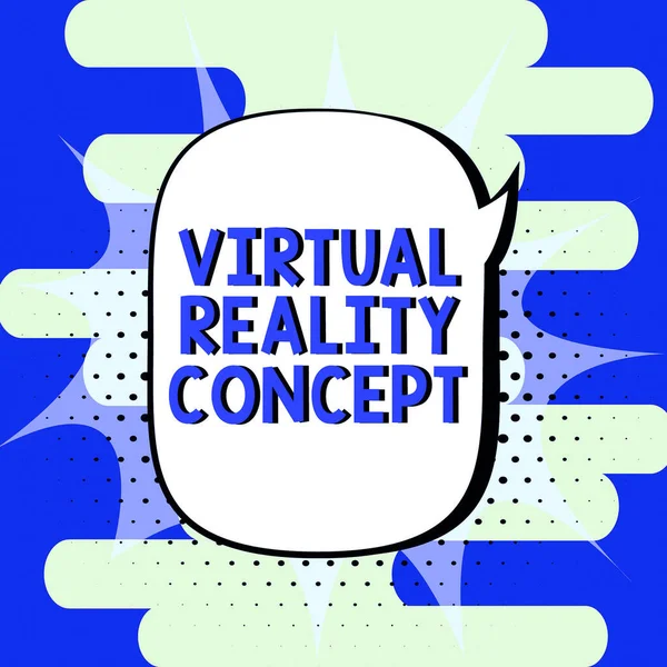 Sinal Exibindo Conceito Realidade Virtual Palavra Para Ambiente Artificial Futurista — Fotografia de Stock