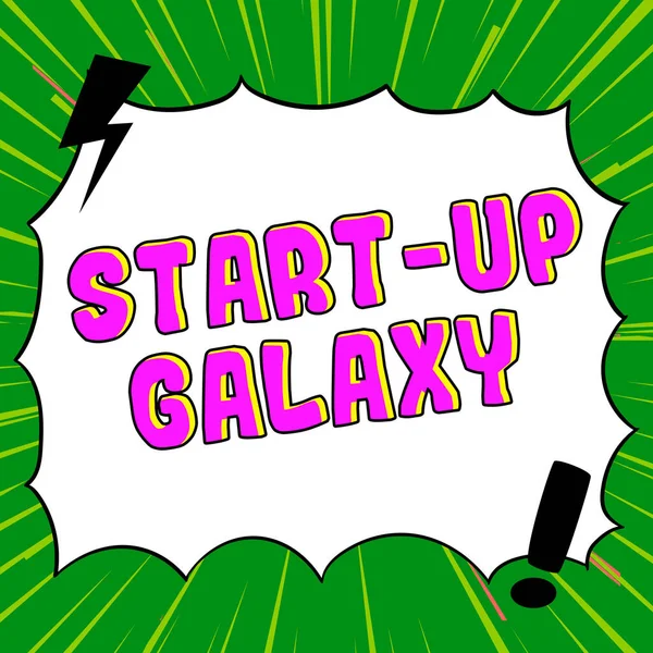 Handschrift Tekst Start Galaxy Word Written Newly Appeared Business Created — Stockfoto