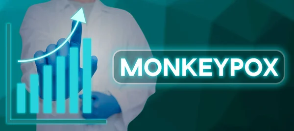 Inspiração Mostrando Sinal Monkeypox Internet Concept Poxvirus África Causada Principalmente — Fotografia de Stock