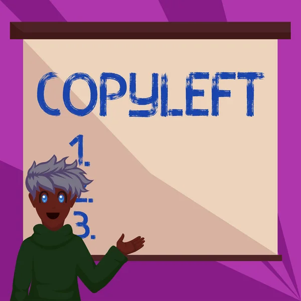 Sinal Escrita Mão Copyleft Business Mostra Direito Usar Livremente Modificar — Fotografia de Stock