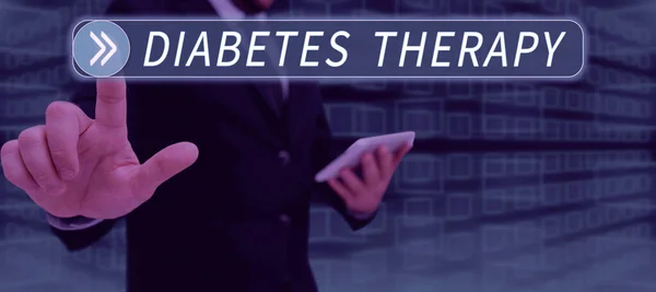 Teksten Weergeven Diabetes Therapie Internet Concept Streven Naar Lagere Gemiddelde — Stockfoto