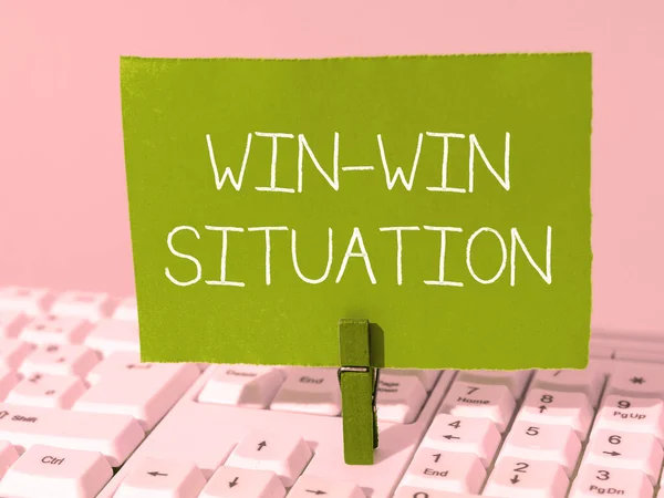Text Schreiben Win Win Situation Konzept Bedeutet Situation Der Alle — Stockfoto