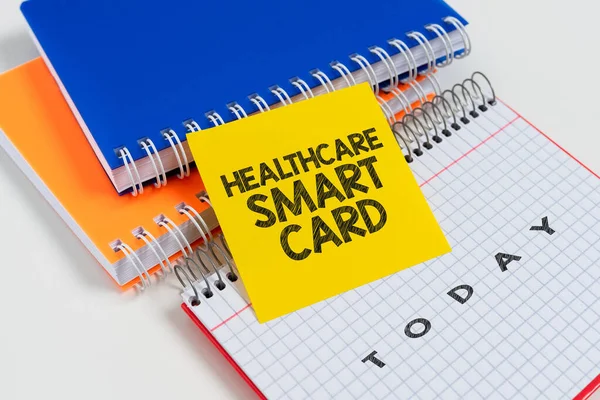 Legenda Conceitual Healthcare Smart Card Word Card Has Basics Patient — Fotografia de Stock