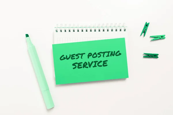 Conceptual Display Guest Posting Service Business Overview Act Contributing Post — Stock Photo, Image