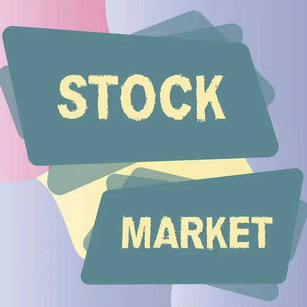 Sinal Escrita Mão Mercado Ações Visão Geral Negócios Mercado Particular — Fotografia de Stock