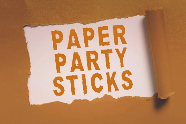 Paper Party Sticks Conceptual Photo Hard Pared Paper Shape Used — 스톡 사진