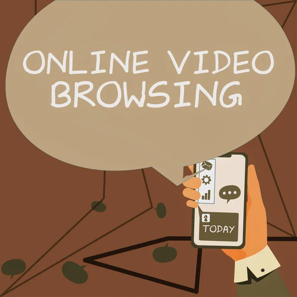 Handschrift Zeichen Online Video Browsing Geschäftskonzept Interaktiven Prozess Der Skimming — Stockfoto