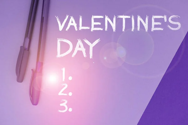Escribir Mostrando Texto Día San Valentín Negocios Mostrar Tiempo Cuando —  Fotos de Stock
