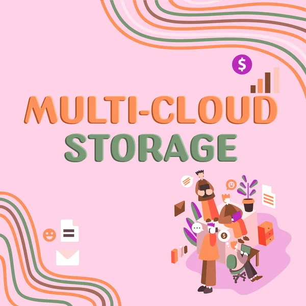 Текст Показывающий Вдохновение Multi Cloud Storage Business Idea Use Multiple — стоковое фото