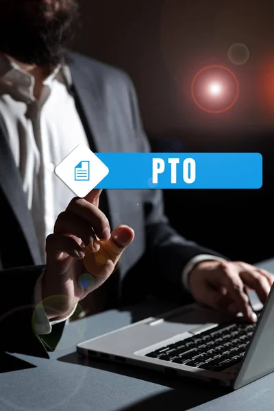 Text Mit Inspiration Pto Konzeptfoto Arbeitgeber Gewährt Entschädigung Für Persönlichen — Stockfoto