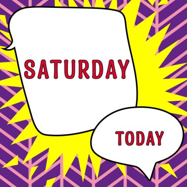 Cumartesi günü el yazısı, iş gezisi hafta sonunun ilk günü dinlenme zamanı tatil anı.