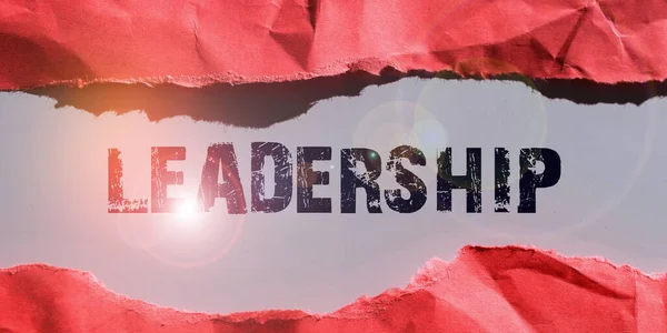 Текстовий Підпис Представляє Лідерство Бізнес Підхід Здатність Діяльність Участю Лідерів — стокове фото