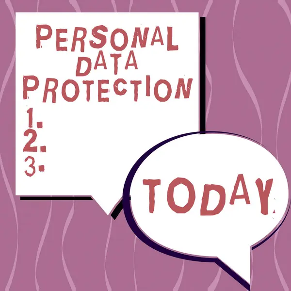 Escrevendo Exibindo Texto Proteção Dados Pessoais Conceito Que Significa Proteger — Fotografia de Stock
