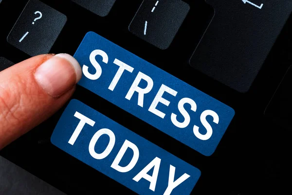 Titulek Textu Představující Stres Slovo Pro Fyzikální Chemický Nebo Emocionální — Stock fotografie
