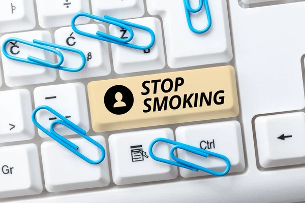 Inspiração Mostrando Sinal Pare Fumar Abordagem Empresarial Descontinuar Parar Uso — Fotografia de Stock
