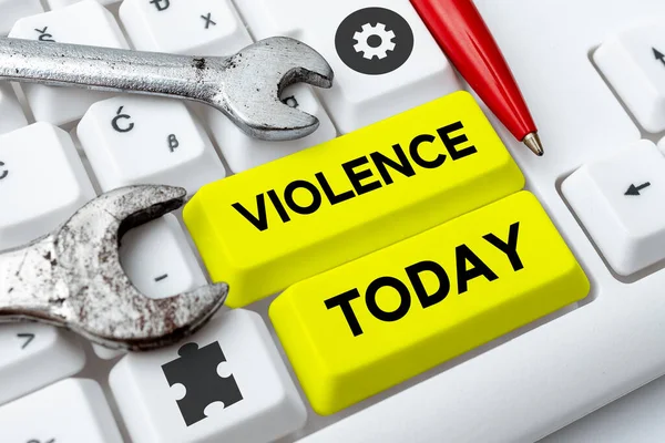 Zeichen Für Gewalt Geschäftsübersicht Über Die Anwendung Physischer Gewalt Verletzen — Stockfoto