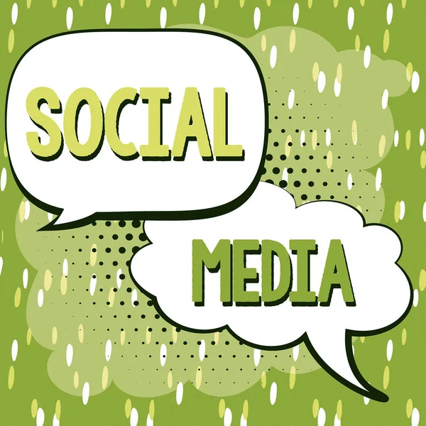 Tekst Pokazujący Inspirację Social Media Business Concept Online Communication Channel — Zdjęcie stockowe