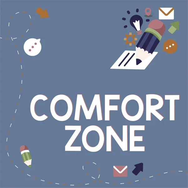 Εννοιολογική Λεζάντα Comfort Zone Word Γράφτηκε Μια Κατάσταση Όπου Κάποιος — Φωτογραφία Αρχείου