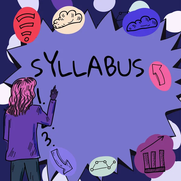 Σημάδι Κειμένου Που Δείχνει Syllabus Έννοια Που Σημαίνει Μια Περίληψη — Φωτογραφία Αρχείου
