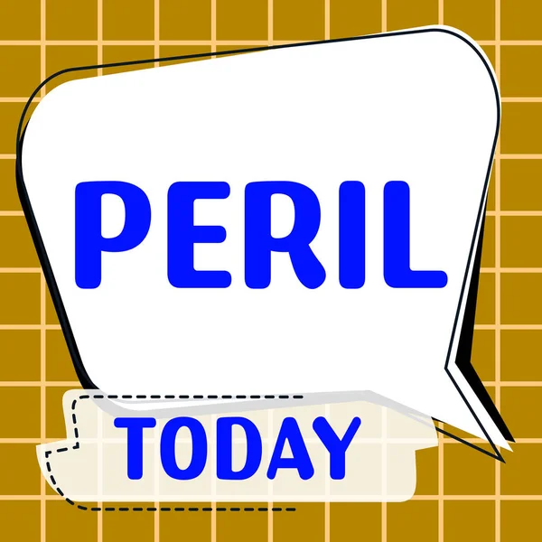 Handschrift Tekst Peril Business Idee Geeft Iets Extreem Moeilijk Gevaarlijk — Stockfoto