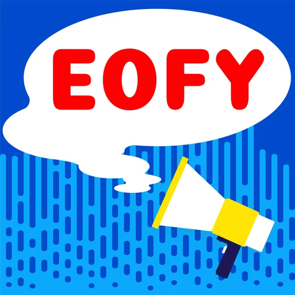 Schreiben Von Text Eofy Word Geschrieben Auf Einem Mega Verkauf — Stockfoto