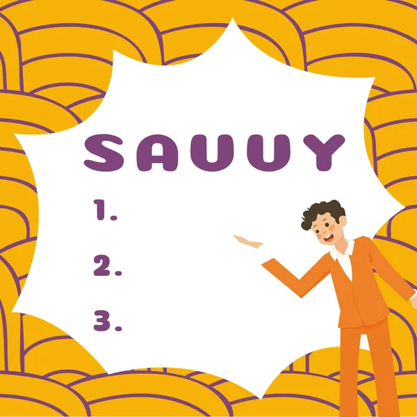 手写符号Savvy 在实际事务中具有感知能力 理解能力的文字 — 图库照片