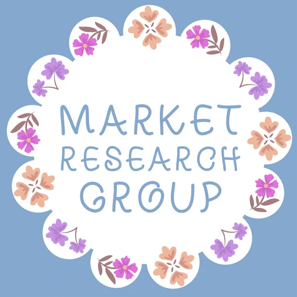 Текстовые Подписи Представляющие Market Research Group Word Written Gather Information — стоковое фото