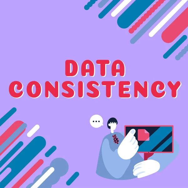 Text Sign Showing Data Consistency Word Written Data Values Same — Stock Photo, Image