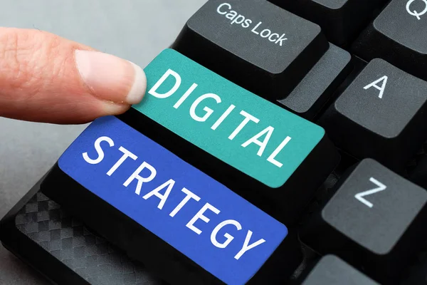 Assinar Exibindo Estratégia Digital Plano Foto Conceitual Para Maximizar Benefícios — Fotografia de Stock