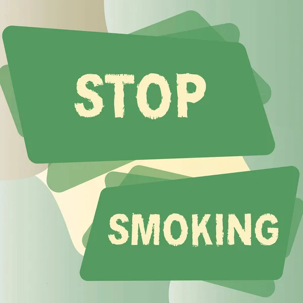 说明戒烟 概念及停止使用烟瘾的文字标题 — 图库照片