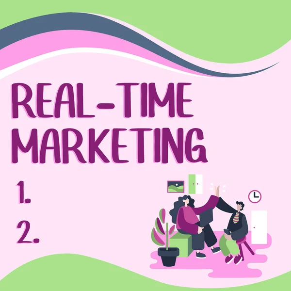 Κείμενο Που Δείχνει Έμπνευση Real Time Marketing Business Concept Δημιουργία — Φωτογραφία Αρχείου