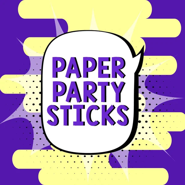 Handwriting text Paper Party Sticks, Business showcase hard painted paper shaped used for signs and emoji