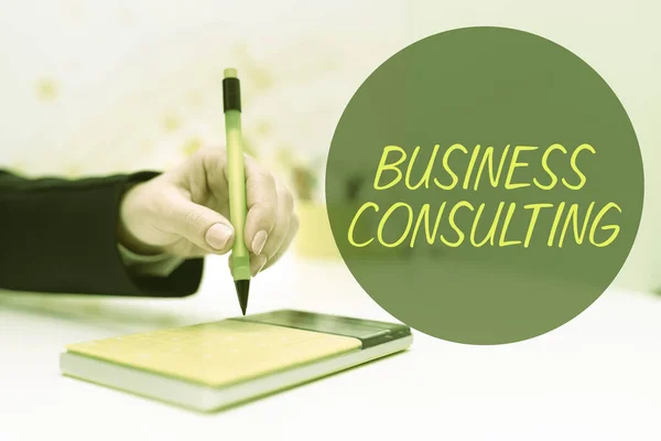 Conceptual display Business Consulting, Business approach Blends Practice of Academic Theoretical Expertise