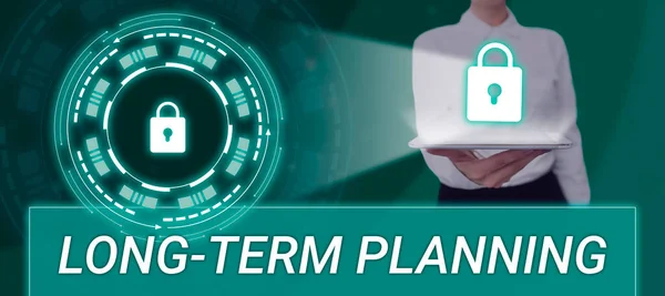 Text Showing Inspiration Long Term Planning Concept Meaning Establish Expected — Stock Photo, Image