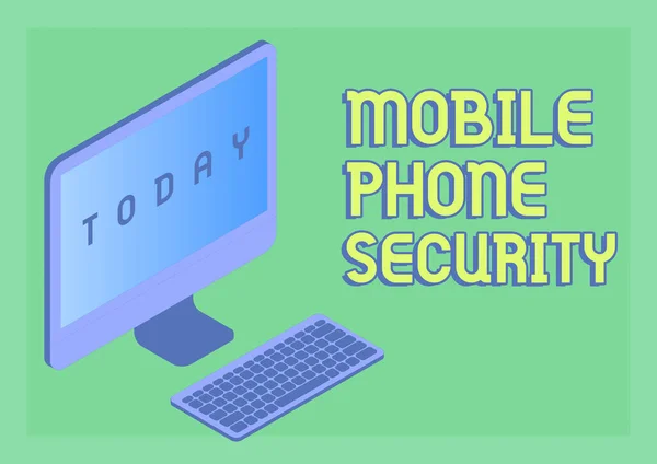 Kavramsal Başlık Mobil Telefon Güvenliği Mobil Aygıtlar Kablosuz Güvenlik Hakkında — Stok fotoğraf