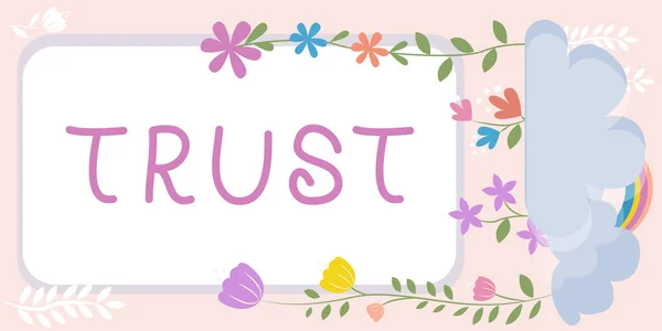 Legenda Texto Apresentando Confiança Negócios Mostrar Firme Crença Confiabilidade Verdade — Fotografia de Stock