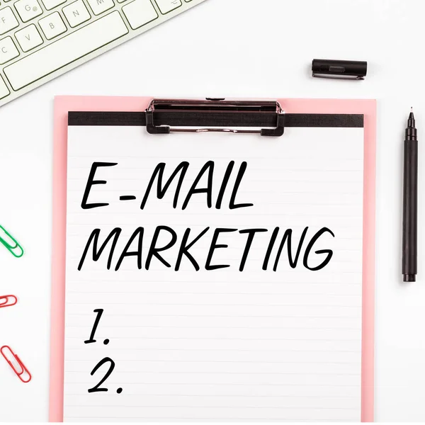 Podpis Tekstowy Prezentujący Mail Marketing Koncepcja Biznesowa Commerce Reklama Sprzedaż — Zdjęcie stockowe