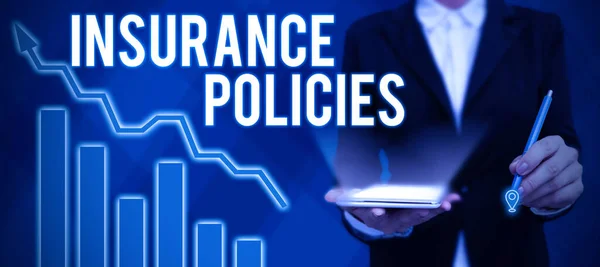 Text Caption Presenting Insurance Policies Business Approach Documented Standard Form — Stock fotografie