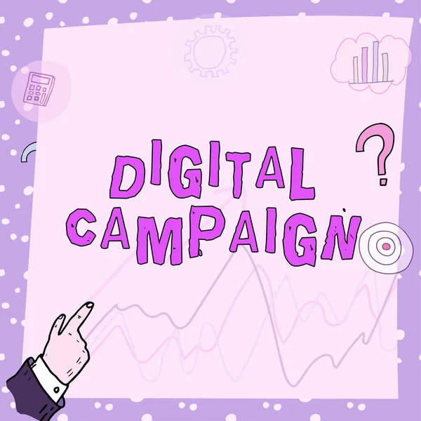 디스플레이 디지털 캠페인 약속을 추진하는 회사에 앞으로 노력에 — 스톡 사진