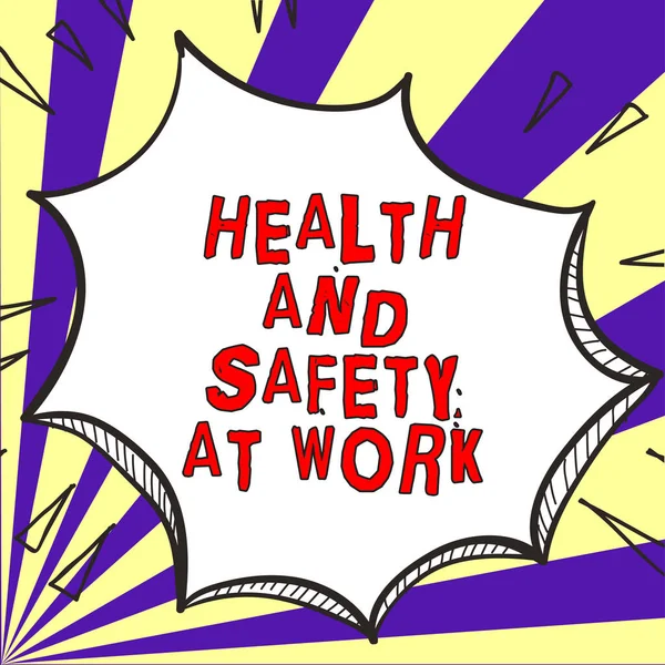 Text sign showing Health And Safety At Work, Concept meaning Secure procedures prevent accidents avoid danger