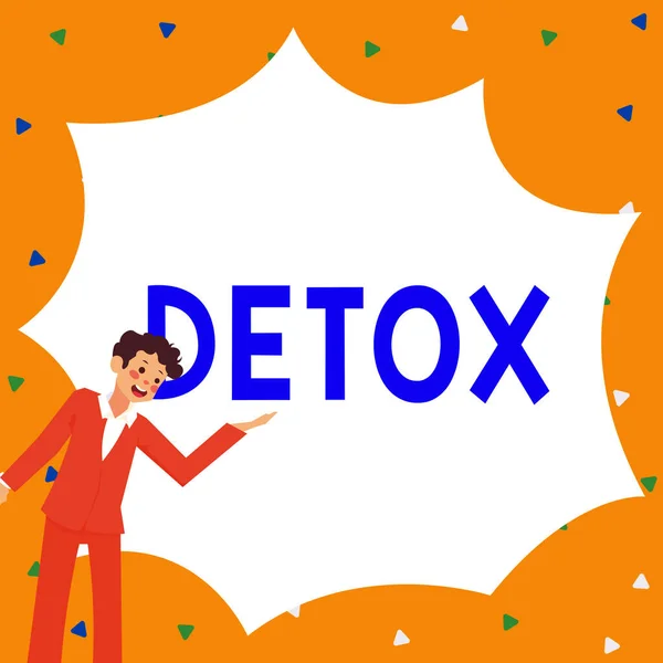 Texto Mostrando Inspiração Detox Business Showcase Moment Diet Nutrition Health — Fotografia de Stock