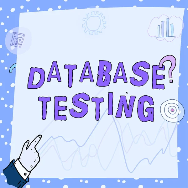 데이터베이스 테스트를 텍스트 비즈니스 아이디어 데이터베이스에서 있습니다 — 스톡 사진