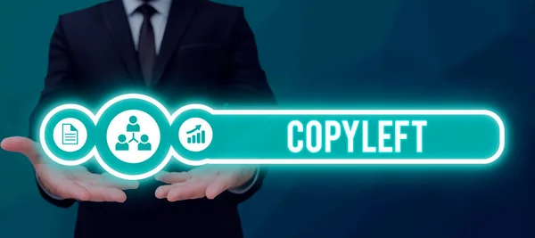 Wyświetlanie Koncepcyjne Copyleft Fotografia Koncepcyjna Prawo Swobodnego Używania Modyfikowania Kopiowania — Zdjęcie stockowe
